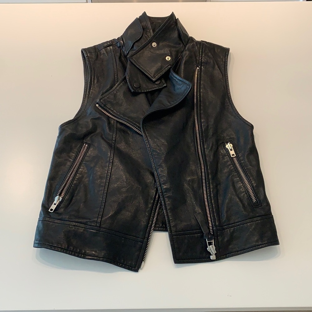 Black Mackage Leather Vest